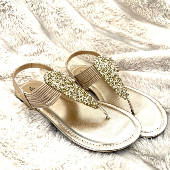 Dream Pairs Gold Glitter Sandals for Women - Picture 2 of 3